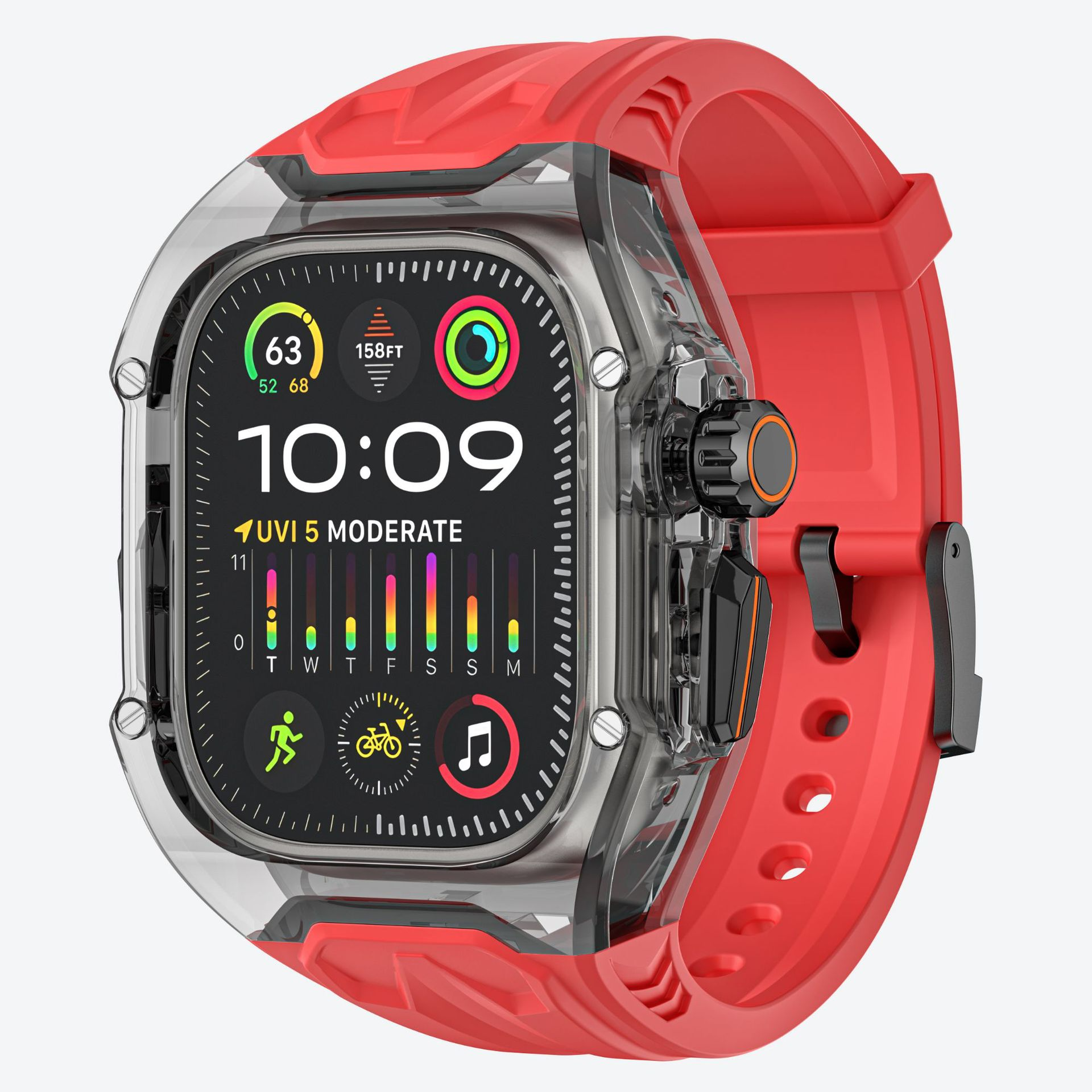 Rugged Band & Case for Apple Watch Ultra 3/2/1 Series 11-4 SE | Shockproof Sport Strap