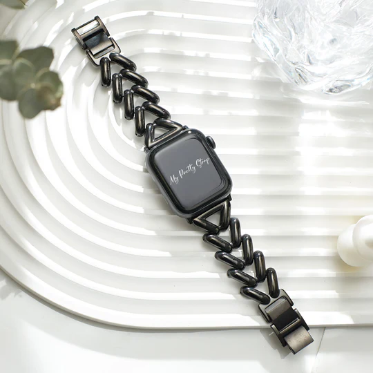 Adjustable Stainless Steel Apple Watch Band, Tool-Free Resizing for Series 1–11, SE & Ultra