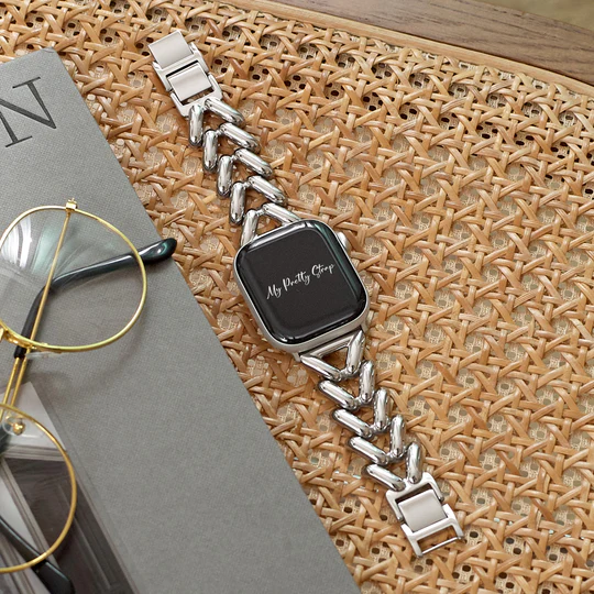 Adjustable Stainless Steel Apple Watch Band, Tool-Free Resizing for Series 1–11, SE & Ultra
