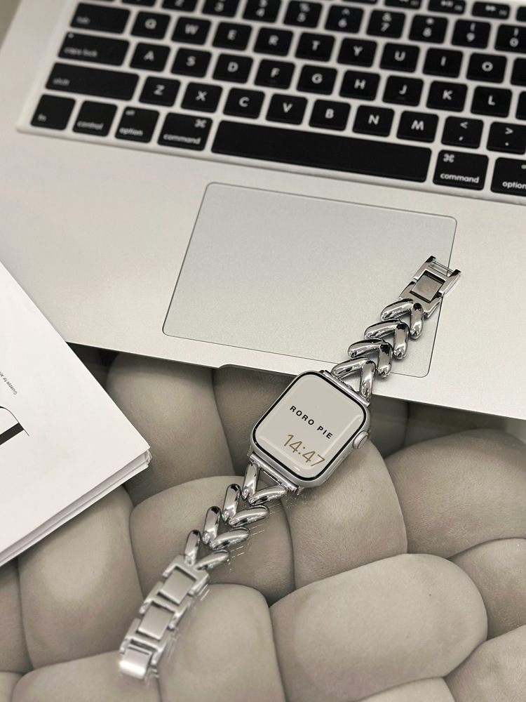 Adjustable Stainless Steel Apple Watch Band, Tool-Free Resizing for Series 1–11, SE & Ultra