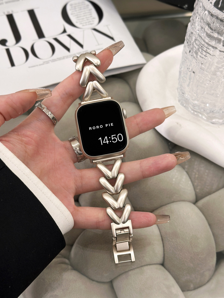 Adjustable Stainless Steel Apple Watch Band, Tool-Free Resizing for Series 1–11, SE & Ultra