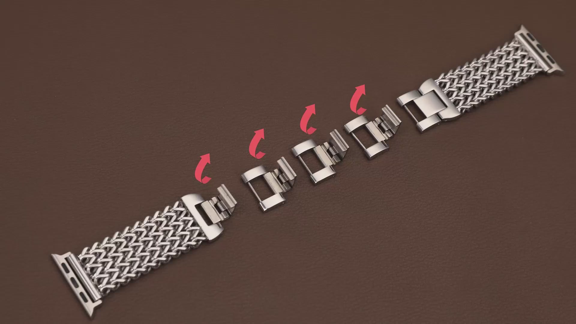 Women Stainless Steel Metal Link Bracelet Band for Apple Watch, Adjustable Dressy Strap for iWatch Series 11/10/9/8/7/6/SE/Ultra